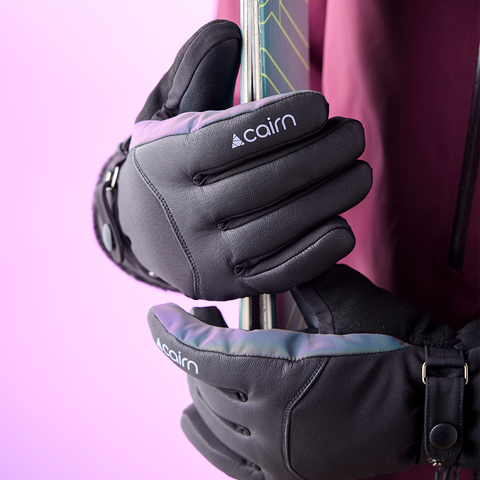 Cairn Elena Pure R Ski & Snowboard Gloves - Black Holographic