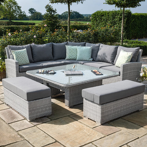 Maze Ascot Deluxe Corner Dining Set with Rising Table & Ice Bucket