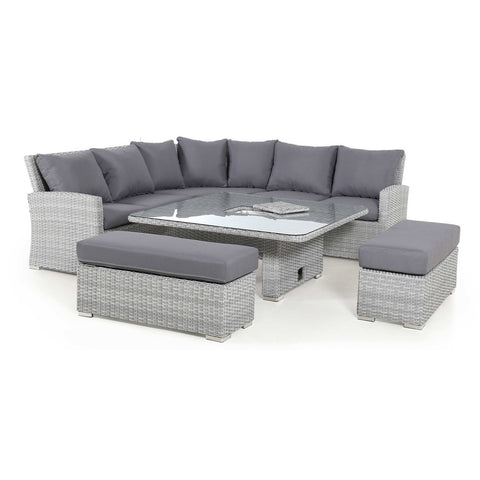 Maze Ascot Deluxe Corner Dining Set with Rising Table & Ice Bucket