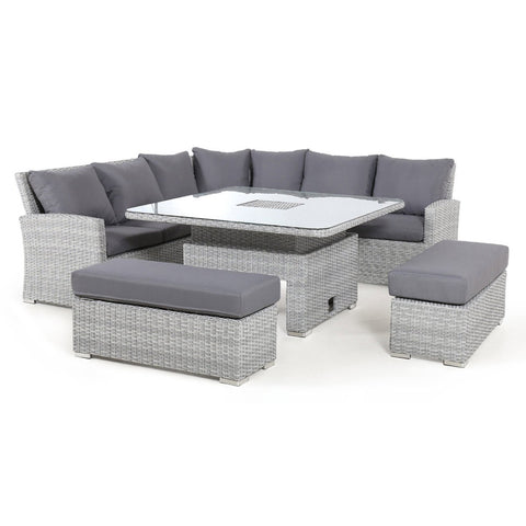 Maze Ascot Deluxe Corner Dining Set with Rising Table & Ice Bucket