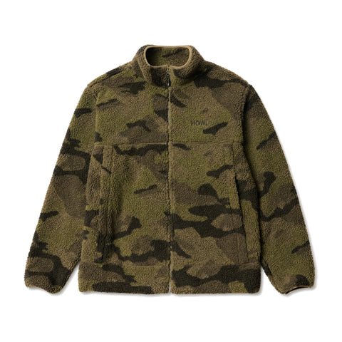 Howl Berber Fleece in Washed Camo – flat lay
