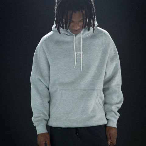 Howl DWR Logo Hoodie in Heather Grey – studio