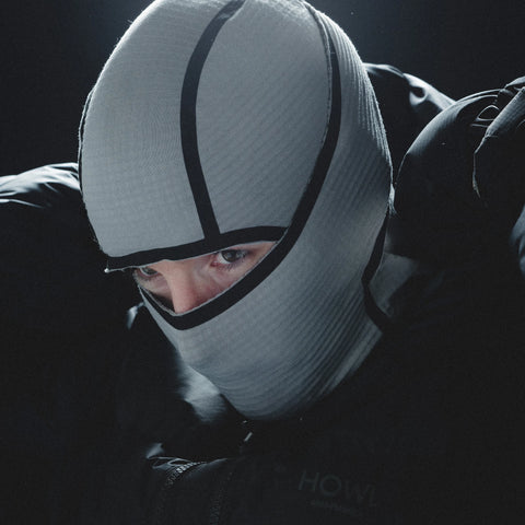 Howl Taped Facemask in Grey – worn