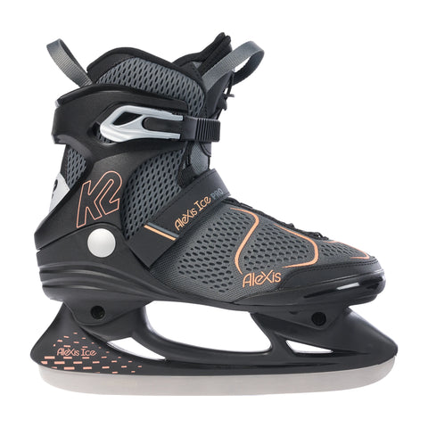 K2 Alexis Pro Women's Ice Skates 2027 in Black / Coral – inside view