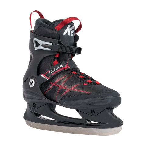 K2 F.I.T. Men's Ice Skates 2027 in Black / Red – three-quarter view