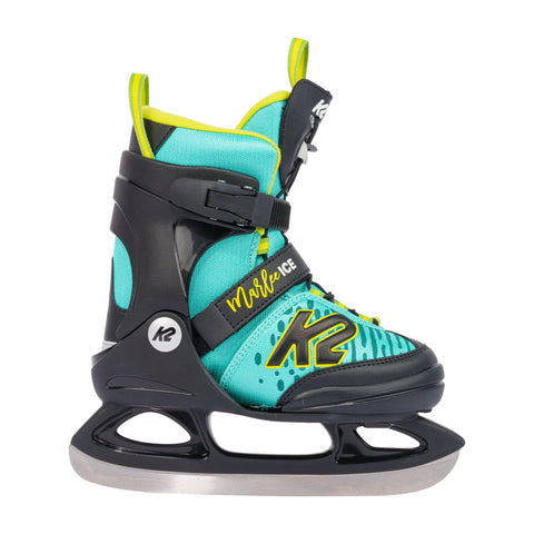 K2 Marlee Kids' Ice Skates 2027 in Turquoise / Yellow – side view