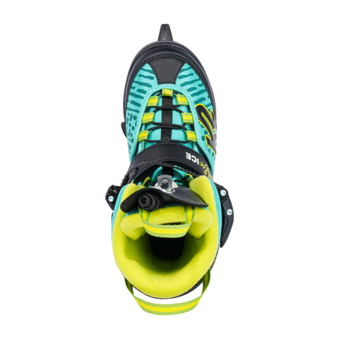 K2 Marlee Kids' Ice Skates 2027 in Turquoise / Yellow – front view