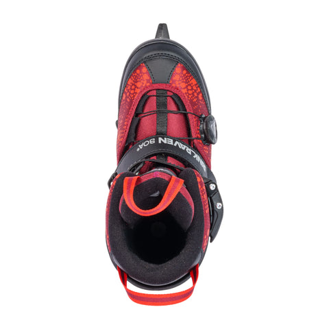 K2 Rink Raven BOA Kids' Ice Skates 2027 in Black / Red – front view
