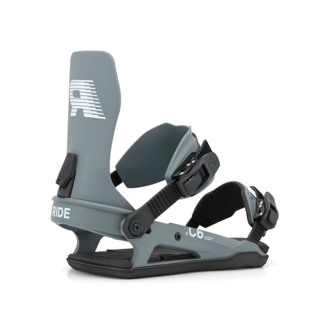Ride C-6 Snowboard Bindings 2027 in Grey – three-quarter view