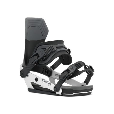 Ride Circuit Snowboard Bindings 2027 in Silver – outside side view
