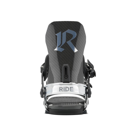 Ride Circuit Carbon Snowboard Bindings 2027 in Chrome – rear view of highback