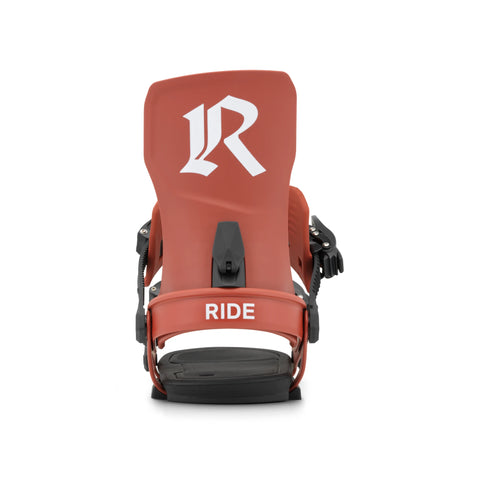 Ride Drone Snowboard Bindings 2027 in Red – rear view of highback
