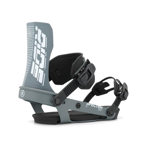 Ride Specter Women's Snowboard Bindings 2027 in Grey – three-quarter view