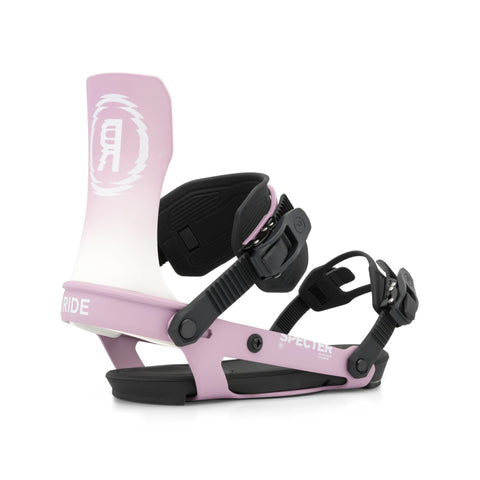 Ride Specter Women's Snowboard Bindings 2027 in Purple – three-quarter view
