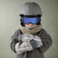 Cairn Doodle In Pure B Long Kids' Ski & Snowboard Mittens - Light Khaki