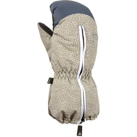 Cairn Doodle In Pure B Long Kids' Ski & Snowboard Mittens - Light Khaki