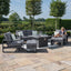 Maze Amalfi 2 Seat Sofa Dining Set with Square Fire Pit Table