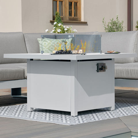 Maze Amalfi Small Corner Dining with Square Fire Pit Table