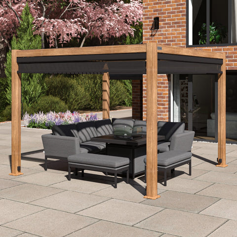 Maze Como Pergola Aluminium Square 30x30 with 4 Drop Sides