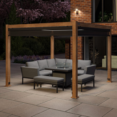 Maze Como Pergola Aluminium Square 30x30 with 4 Drop Sides