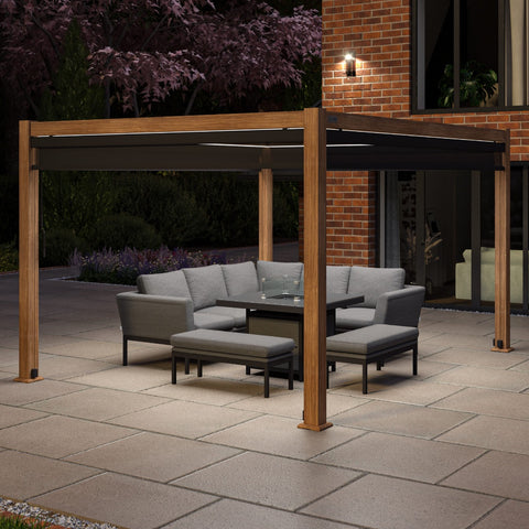 Maze Como Pergola Aluminium Rectangular 30x40 with 4 Drop Sides