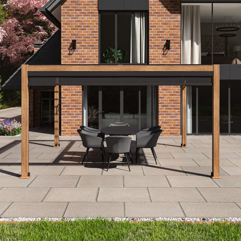 Maze Como Pergola Aluminium Square 40x40 with 4 Drop Sides