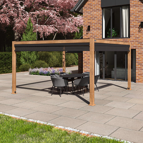 Maze Como Pergola Aluminium Square 40x40 with 4 Drop Sides