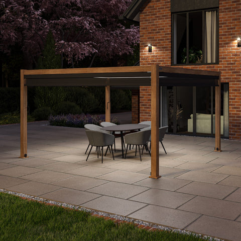 Maze Como Pergola Aluminium Square 40x40 with 4 Drop Sides