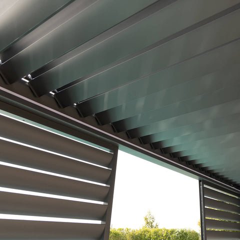 Maze Eden Pergola Aluminium Rectangular 30x40/ Louvre Wall 4m / 3x Blinds - Complete Kit