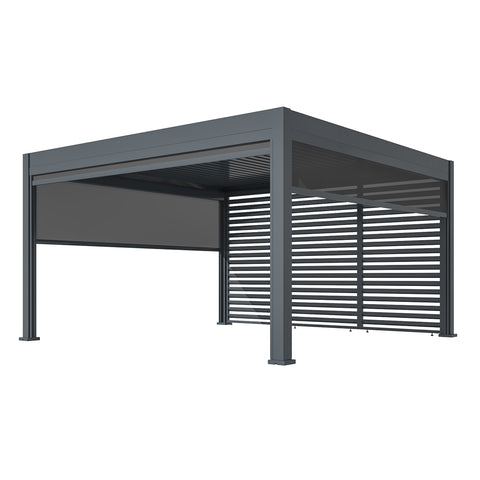 Maze Eden Pergola Aluminium Rectangular 30x40/ Louvre Wall 4m / 3x Blinds - Complete Kit