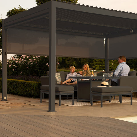 Maze Como Pergola Aluminium Square 30x30 with 4 Drop Sides