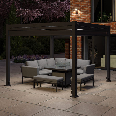 Maze Como Pergola Aluminium Square 30x30 with 4 Drop Sides