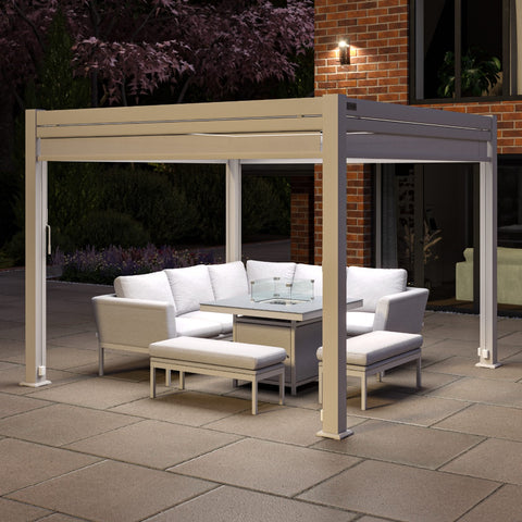 Maze Como Pergola Aluminium Square 30x30 with 4 Drop Sides