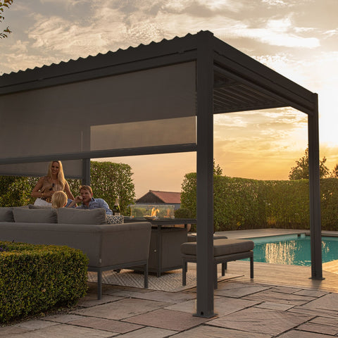 Maze Como Pergola Aluminium Rectangular 30x40 with 4 Drop Sides