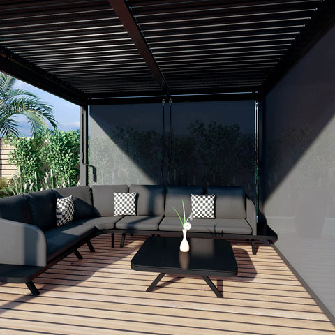 Maze Como Pergola Aluminium Square 40x40 with 4 Drop Sides