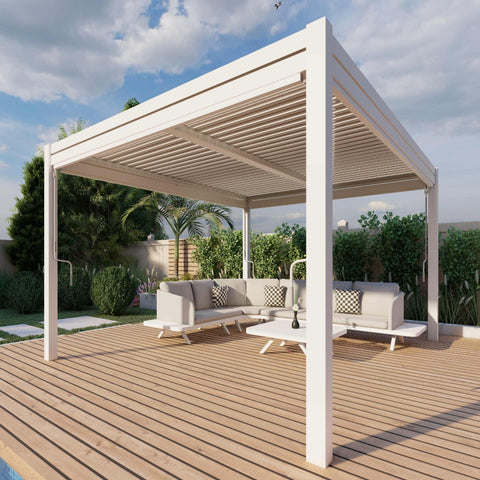 Maze Como Pergola Aluminium Square 40x40 with 4 Drop Sides