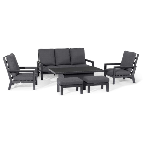 Maze Manhattan Reclining 3 Seat Sofa Set with Rising Table and Footstools