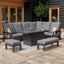 Maze Manhattan Reclining Corner Dining Set with Fire Pit