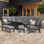 Maze Manhattan Reclining Corner Dining Set with Fire Pit and Armchair