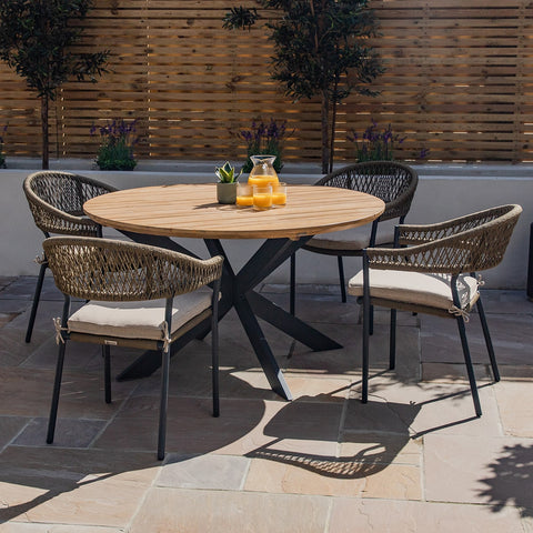 Maze Bali 4 Seat Round Dining Set