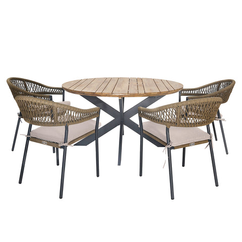 Maze Bali 4 Seat Round Dining Set