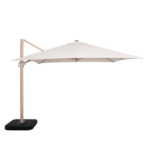 Maze Zeus Cantilever Parasol 3m Square - With LED Lights & Cover - Wood Effect