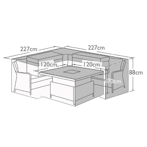 Maze Outdoor Cover for Royal Corner Dining Set