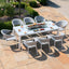 Maze Pebble 8 Seat Rectangular Fire Pit Dining Set