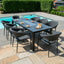 Maze Pebble 8 Seat Rectangular Fire Pit Dining Set