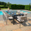 Maze Pebble 8 Seat Rectangular Fire Pit Dining Set