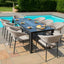 Maze Pebble 8 Seat Rectangular Fire Pit Dining Set