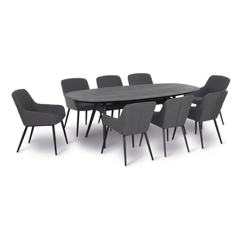 Maze Zest 8 Seat Oval Dining Set