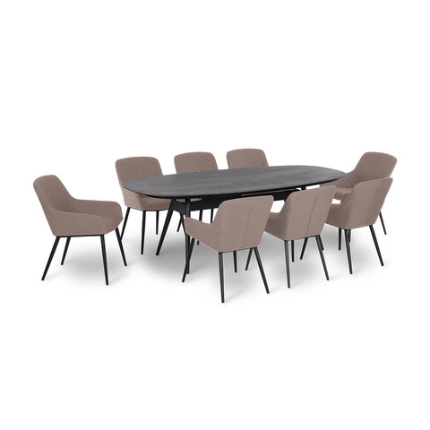 Maze Zest 8 Seat Oval Dining Set