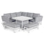 Maze Pulse Square Corner Dining Set with  Fire Pit